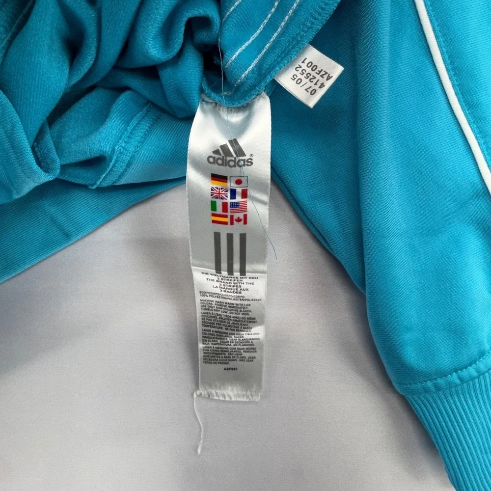 Adidas Mens XL Teal Full Zip Track Jacket Casual Athletic Outerwear AZF001